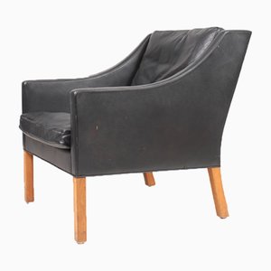 Mid-Century Danish Patinated Leather Lounge Chair by Børge Mogensen for Fredericia, 1960s-FK-682670