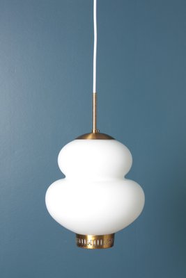 Mid-Century Danish Peanut Pendant Lamp by Bent Karlby for Lyfa, 1960s-FK-592690