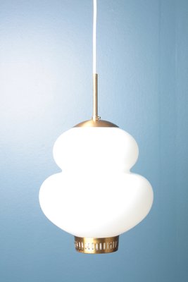 Mid-Century Danish Peanut Pendant Lamp by Bent Karlby for Lyfa, 1960s-FK-592690