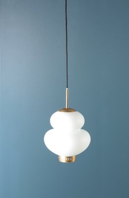 Mid-Century Danish Peanut Pendant Lamp by Bent Karlby for Lyfa, 1960s-FK-594222