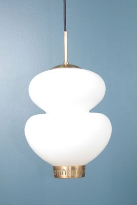 Mid-Century Danish Peanut Pendant Lamp by Bent Karlby for Lyfa, 1960s-FK-736972