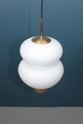 Mid-Century Danish Peanut Pendant Lamp by Bent Karlby for Lyfa, 1960s-FK-736972