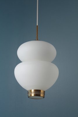 Mid-Century Danish Peanut Pendant Lamp by Bent Karlby for Lyfa, 1960s-FK-594224