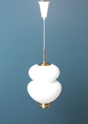 Mid-Century Danish Peanut Pendant Lamp by Bent Karlby for Lyfa, 1960s-FK-594224