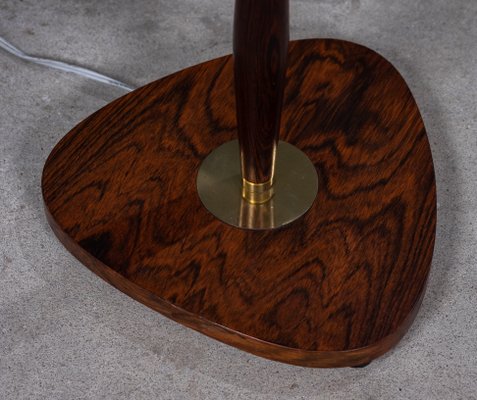 Mid-Century Danish Rosewood & Brass Floor Lamp, 1960s-ZGQ-770164