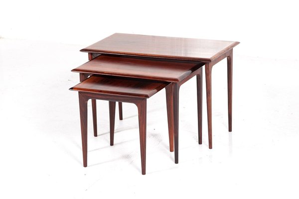 Mid-Century Danish Rosewood Nesting Table Set, 1960s, Set of 3-QVY-899684