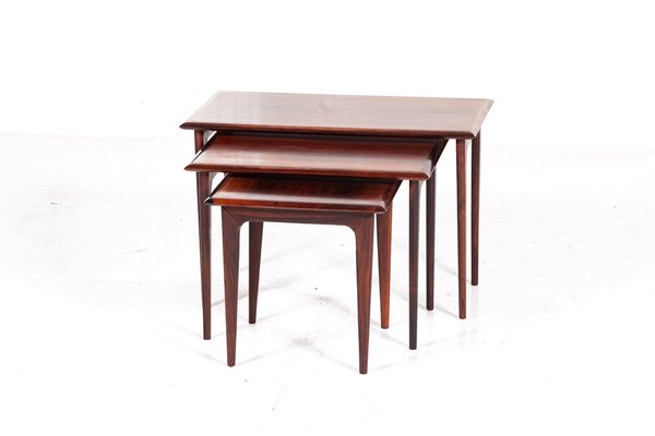 Mid-Century Danish Rosewood Nesting Table Set, 1960s, Set of 3-QVY-899684