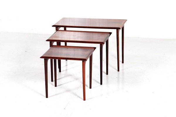 Mid-Century Danish Rosewood Nesting Table Set, 1960s, Set of 3-QVY-899684