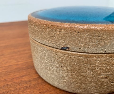 Mid-Century Danish Round Ceramic Box by L. Hjorth for Hjorth Pottery, Denmark-UAH-1107498