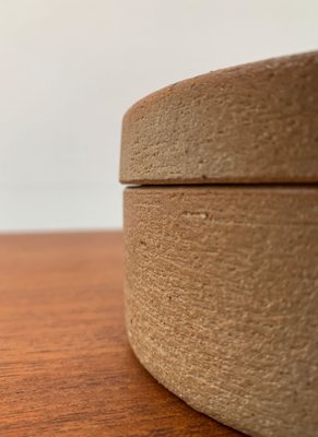 Mid-Century Danish Round Ceramic Box by L. Hjorth for Hjorth Pottery, Denmark-UAH-1107498