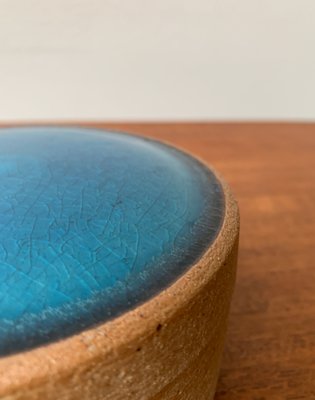 Mid-Century Danish Round Ceramic Box by L. Hjorth for Hjorth Pottery, Denmark-UAH-1107498