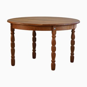 Mid-Century Danish Round Dining Table in Oak with Two Extensions, 1960s-MXF-1721446