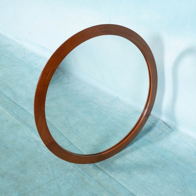 Mid-Century Danish Round Teak Mirror by Aksel Kjersgaard for Odder, 1950s-HGA-1405438