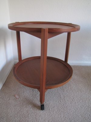 Mid-Century Danish Round Teak Trolley from Sika Møbler, 1960s-GJF-713708