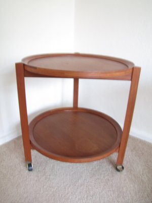 Mid-Century Danish Round Teak Trolley from Sika Møbler, 1960s-GJF-713708