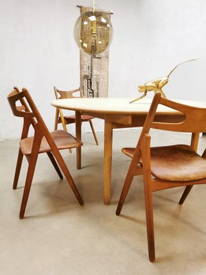 Mid-Century Danish Sawbuck Dining Chairs by Hans Wegner, Set of 4-BW-1300470