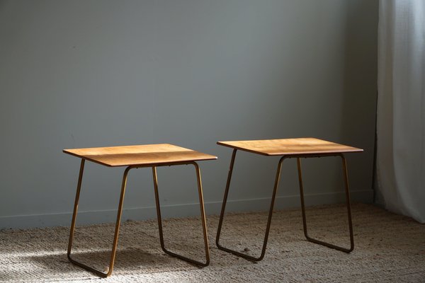 Mid-Century Danish Side Tables in Teak and Steel, 1960s, Set of 2-MXF-1719764