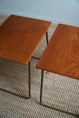 Mid-Century Danish Side Tables in Teak and Steel, 1960s, Set of 2-MXF-1719764