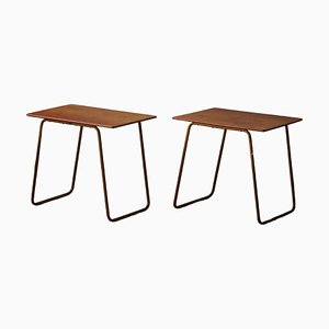 Mid-Century Danish Side Tables in Teak and Steel, 1960s, Set of 2-MXF-1719764