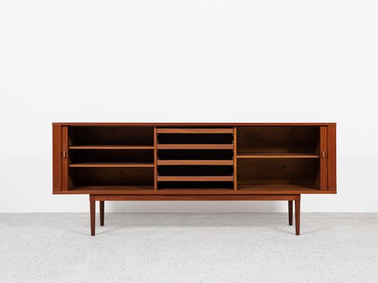 Mid-Century Danish Sideboard in Teak with Tambour Doors attributed to Løvig, 1960s-MF-2034061