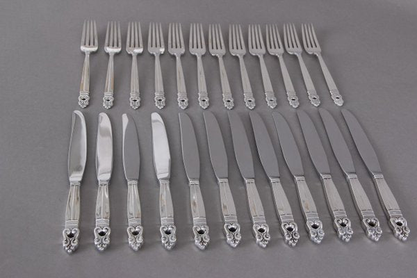 Mid-Century Danish Silver Cutlery Set from Royal Danish, Set of 24-DQ-580222