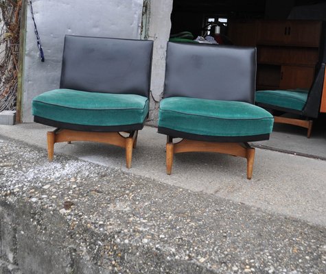 Mid-Century Danish Sofa and Armchairs, 1960s, Set of 4-OXJ-786579