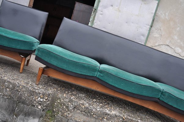 Mid-Century Danish Sofa and Armchairs, 1960s, Set of 4-OXJ-786579