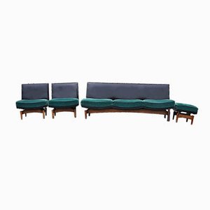 Mid-Century Danish Sofa and Armchairs, 1960s, Set of 4-OXJ-786579