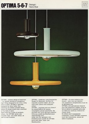 Mid-Century Danish Space Age Optima Pendant Lamp in UFO Style by Hans Due for Fog & Mørup, 1970s-ZM-1326025