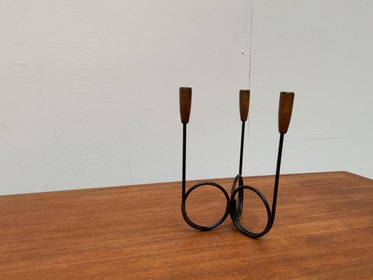 Mid-Century Danish String Style Teak Candleholder, 1960s-UAH-1122392