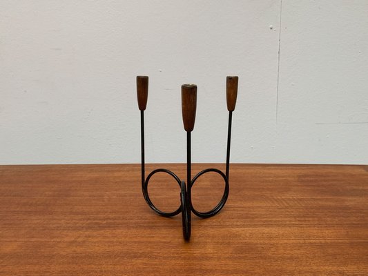 Mid-Century Danish String Style Teak Candleholder, 1960s-UAH-1122392