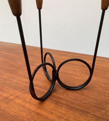 Mid-Century Danish String Style Teak Candleholder, 1960s-UAH-1122392