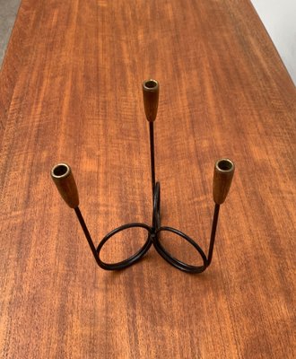 Mid-Century Danish String Style Teak Candleholder, 1960s-UAH-1122392