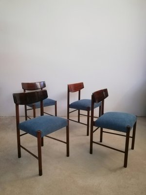 Mid-Century Danish Style Dining Chairs in Mahogany & Rosewood,1960, Set of 4-UIW-1295050