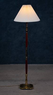 Mid-Century Danish Teak & Brass Floor Lamp, 1960s-ZGQ-883090