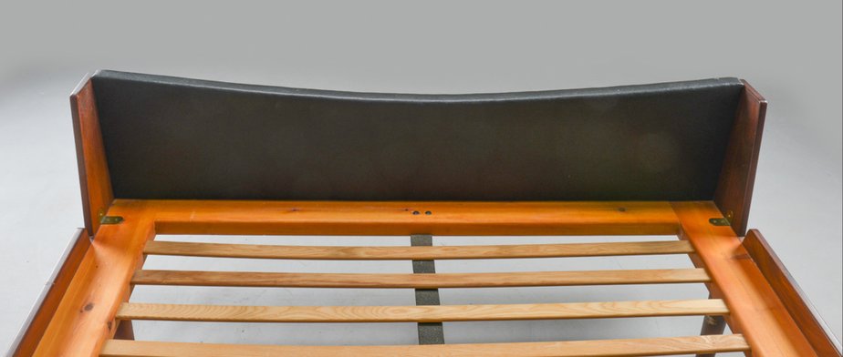 Mid-Century Danish Teak Double Bed with Cane Headboard by Hans J. Wegner for Getama, 1960s-FN-660286