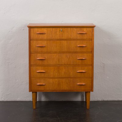 Mid-Century Danish Teak Dresser with Five Drawers, 1960s-UE-1723833