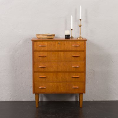 Mid-Century Danish Teak Dresser with Five Drawers, 1960s-UE-1723833