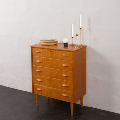 Mid-Century Danish Teak Dresser with Five Drawers, 1960s-UE-1723833