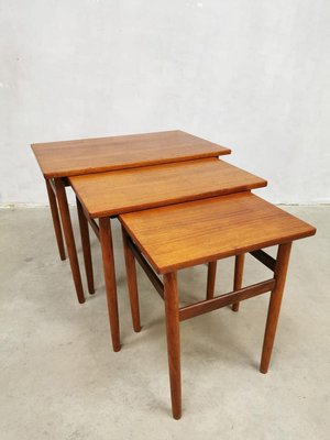 Mid-Century Danish Teak Mimiset Nesting Tables from Bijzettafels, Set of 3-BW-862547