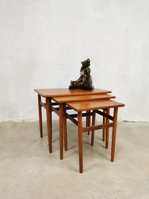 Mid-Century Danish Teak Mimiset Nesting Tables from Bijzettafels, Set of 3-BW-862547