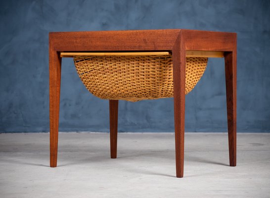 Mid-Century Danish Teak Nightstand or Sewing Table by Severin Hansen for Haslev Møbelsnedkeri, 1950s-ZGQ-1254282