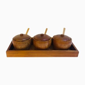 Mid-Century Danish Teak Pots, Set of 4-RZY-1256990