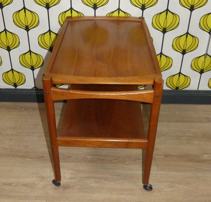 Mid-Century Danish Teak Serving Trolley by Poul Hundevad for Bernstorffsminde Møbler, 1960s-AFE-1786910