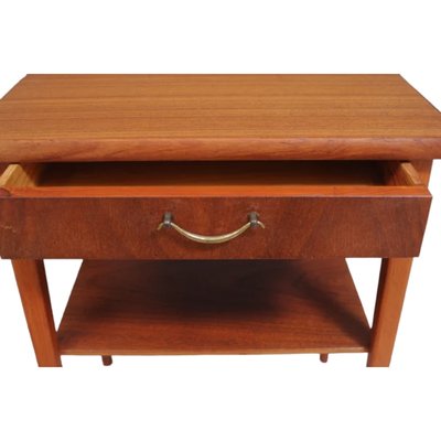 Mid-Century Danish Teak Side Table with Drawer-TCS-1823642