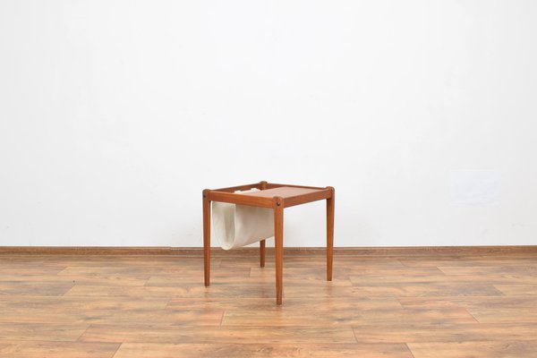 Mid-Century Danish Teak Side Table with Magazine Holder from BRDR Furbo, 1960s-LOT-1289687