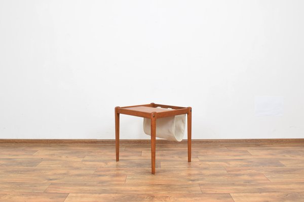 Mid-Century Danish Teak Side Table with Magazine Holder from BRDR Furbo, 1960s-LOT-1289687