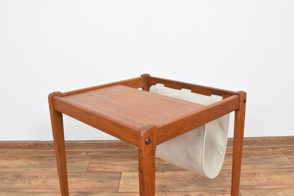 Mid-Century Danish Teak Side Table with Magazine Holder from BRDR Furbo, 1960s-LOT-1289687