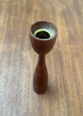 Mid-Century Danish Teak Tulip Candleholder, 1960s-UAH-1796616