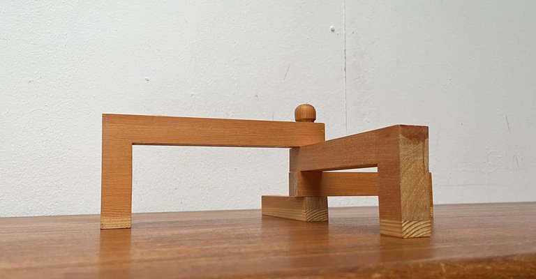 Mid-Century Danish Wooden Swivel Candleholder, 1960s-UAH-1796692